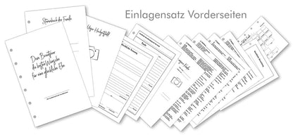 Familienstammbuch Liya aus Samt, Grau mit Goldprägung, inkl. Einleger