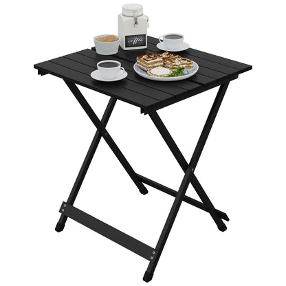 WOLTU Campingtisch klappbar, Aluminium Gartentisch schwarz, X-Gestell, als Beistelltisch für Balkon und Camping