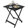 WOLTU Campingtisch klappbar, Aluminium Gartentisch schwarz, X-Gestell, als Beistelltisch für Balkon und Camping