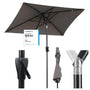 Sekey Sonnenschirm rechteckig 210 × 140 cm mit Kurbel, Cappuccino – Aluminiumgestell und Windauslass