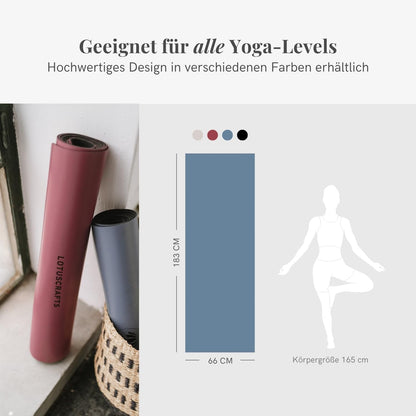 LOTUSCRAFTS Yogamatte Naturkautschuk rutschfest – Indigo Dust