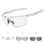 SCVCN S86 Photochromatische Fahrradbrille selbsttönend UV400 mit TR90-Rahmen und verstellbaren Gummi-Nasenpads