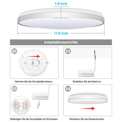 AmazeFun LED Deckenleuchte 48W dimmbar mit RGBIC und Fernbedienung
