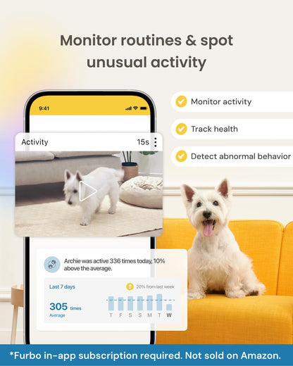 Furbo 360° Hundekamera Heimsicherheit – Premium mit Abo