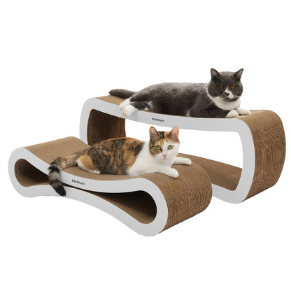 PetRhein XXL Kratzbrett für Katzen zum Spielen – Weiss