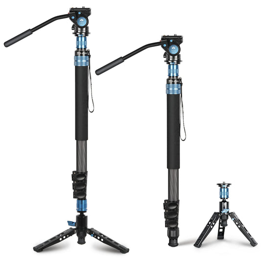 SIRUI P-424FL Kohlefaser Einbeinstativ Kit mit VA-5 Fluidkopf
