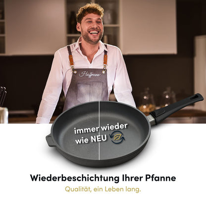 Hoffmann Aluguss Bratpfanne 28 cm Induktion – Hoher Rand