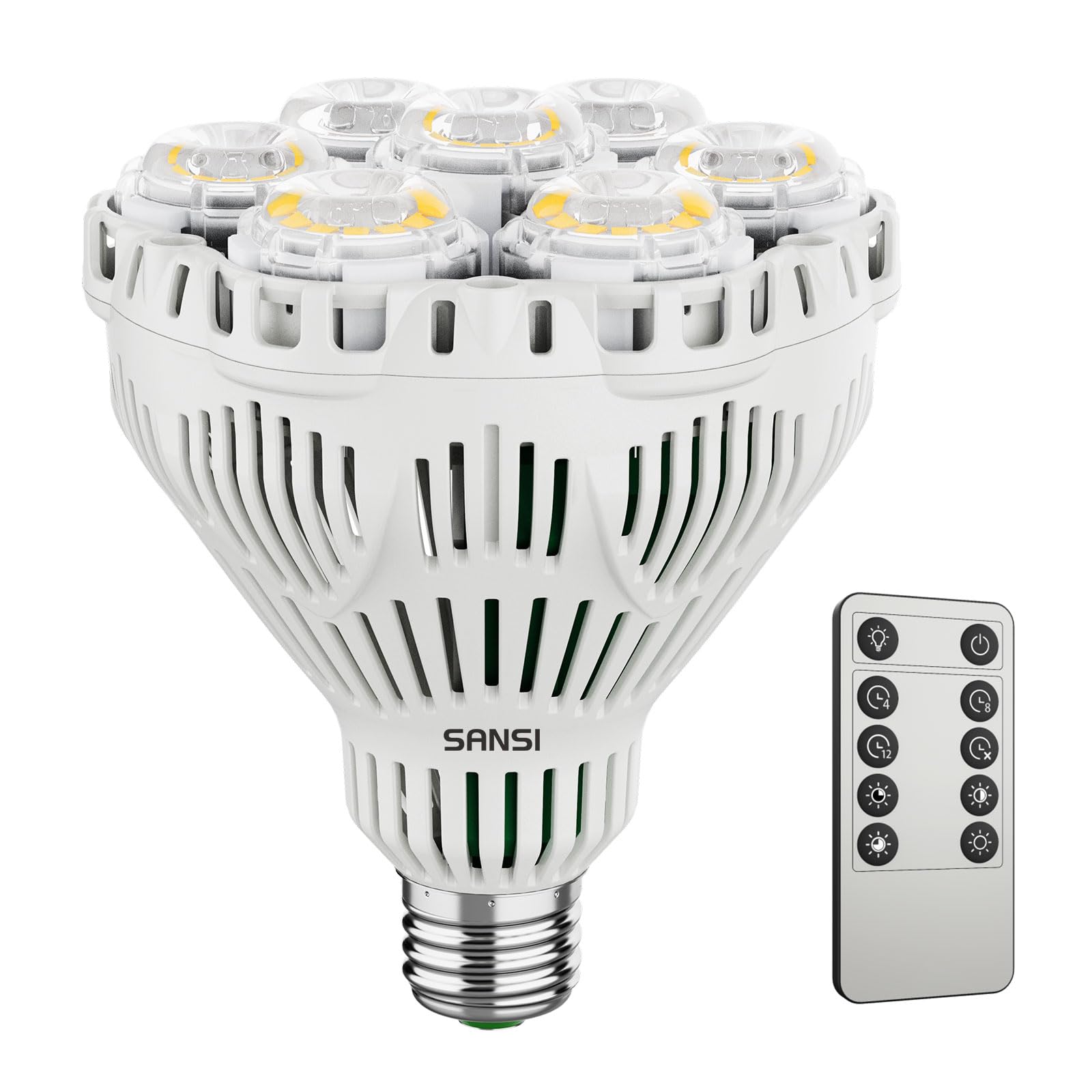 SANSI LED Pflanzenlampe 40W E27 Vollspektrum, dimmbar, Timer – E27-Leuchtmittel für Zimmerpflanzen