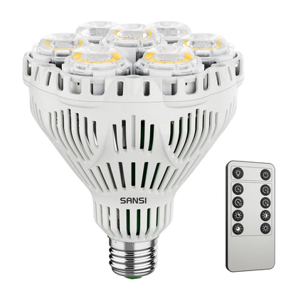 SANSI LED Pflanzenlampe 40W E27 Vollspektrum, dimmbar, Timer – E27-Leuchtmittel für Zimmerpflanzen