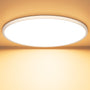 OUILA LED Deckenleuchte flach rund 40cm 36W 3000K IP44 warmweiss mit weissem Kunststoffschirm