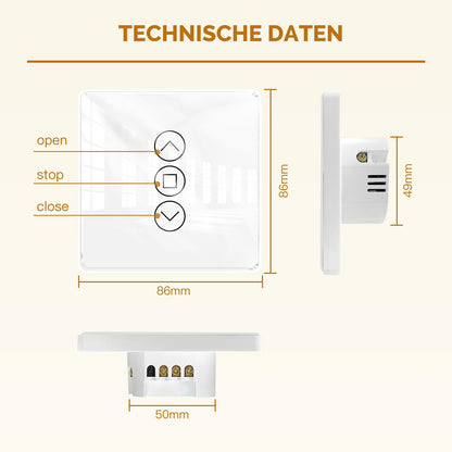 MOES 2.5D Rolladenschalter Smart WLAN Unterputz - 4er-Pack
