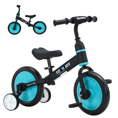 UBRAVOO Fit 'n Joy 4-in-1 Laufrad mit Pedalen und Stützrädern, Blau