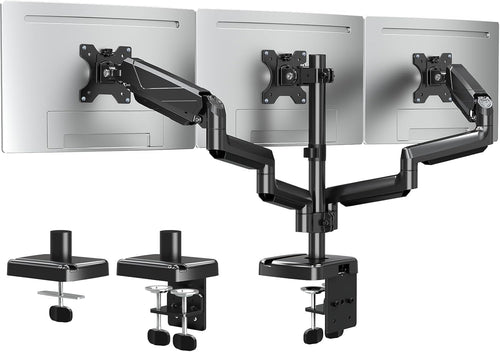 ELIVED Monitorhalterung EV006 für 3 Monitore, 13-27 Zoll, VESA 75/100 – Dreifacharm aus Stahl