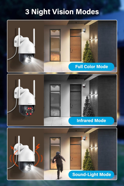 Jennov 5MP PTZ WLAN Aussen Überwachungskamera Set - 4 Kameras