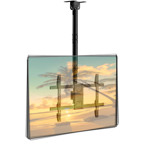 Universal Full-Motion TV Deckenhalterung - 43-86 Zoll, bis 60 kg. Schwarze Deckenhalterung mit schwenkbarer VESA-Montageplatte. Für flexible TV-Befestigung an der Decke.