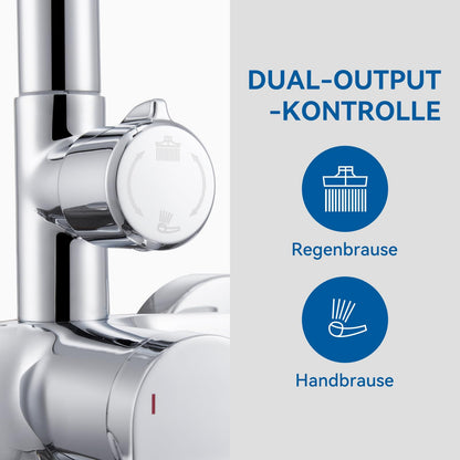 Auralum Regendusche Komplettset höhenverstellbar – Chrom