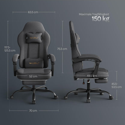 WOLTU Gaming Stuhl GS10 Ergonomisch - Tech-Stoff Grau