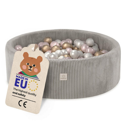 MISIOO Bällebad für Kinder – Schaumstoff 90x30cm mit 200 Bällen