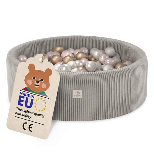MISIOO Bällebad für Kinder – Schaumstoff 90x30cm mit 200 Bällen