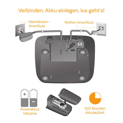 Gigaset Family Schnurloses Telefon Set mit AB - anthrazit-grau