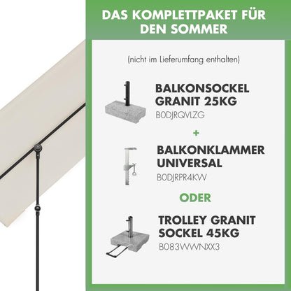 Doppler Active Balkonblende Black Edition 170 x 130 cm Natur