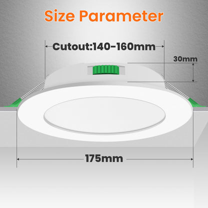 ALUSSO LIGHTING Einbaustrahler LED - 15W, 3CCT Dimmbar, 6er Set