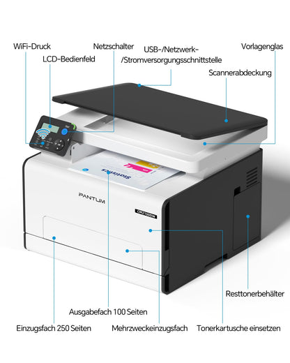 PANTUM CM2100DW Farblaser Multifunktionsdrucker WLAN