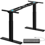 ALLDREI Höhenverstellbares Schreibtischgestell elektrisch - Schwarz. Schwarzes elektrisches Gestell aus Rechteckrohren zum Anbau einer Schreibtischplatte.