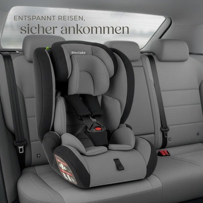 tectake Kindersitz Sophie i-Size Autositz mit 5-Punkt-Gurt, dunkelgrau