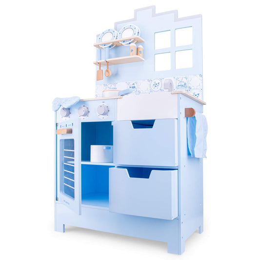 New Classic Toys Bon Appétit Hölzerne Kinderküche - Delfter Blau