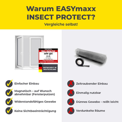EASYmaxx Fliegengitter Fenster Magic Click, 4 Stück, 150 x 130 cm