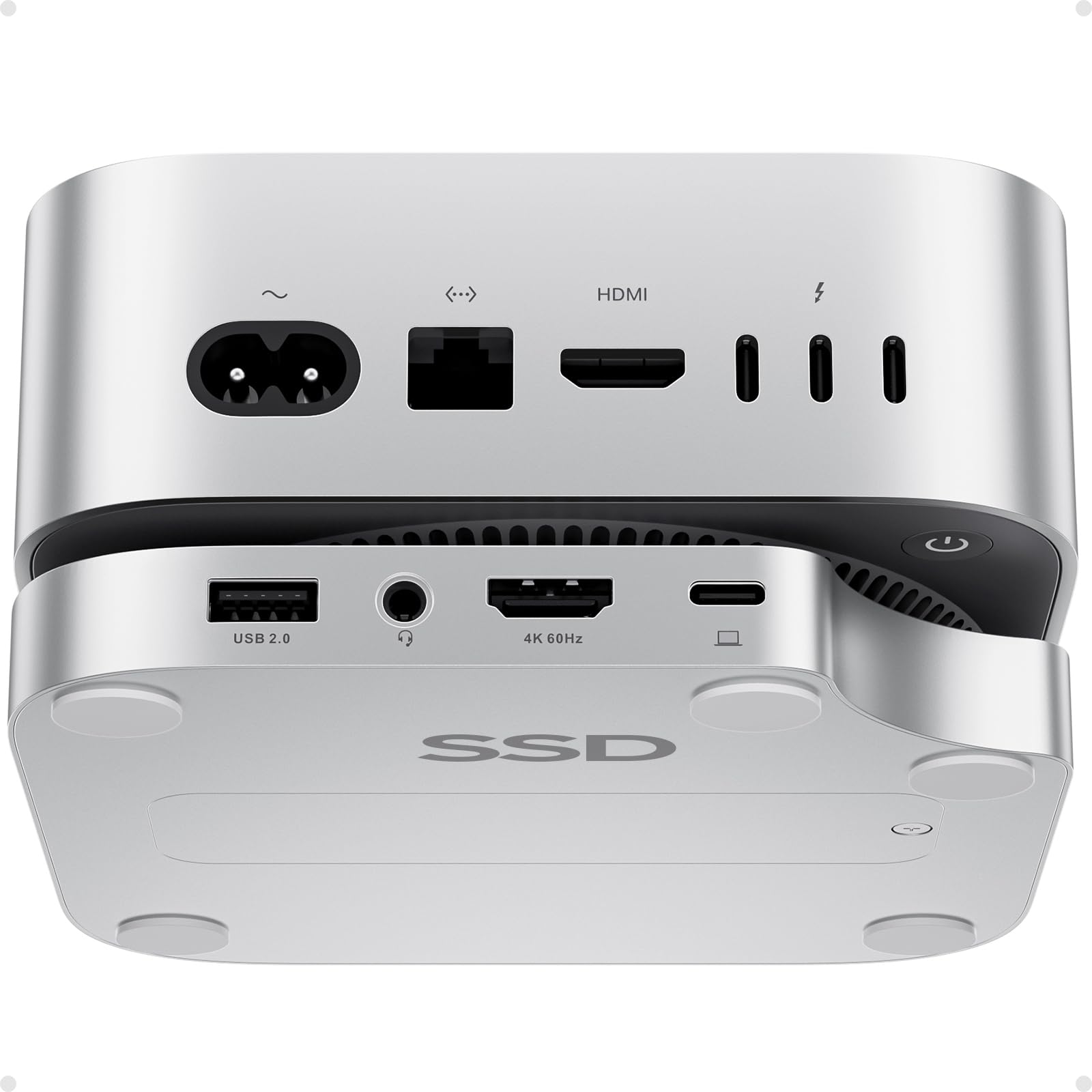 Mac mini M4 Dock – SSD-Schacht, 4K HDMI Hub & Stand – pandaloo.ch