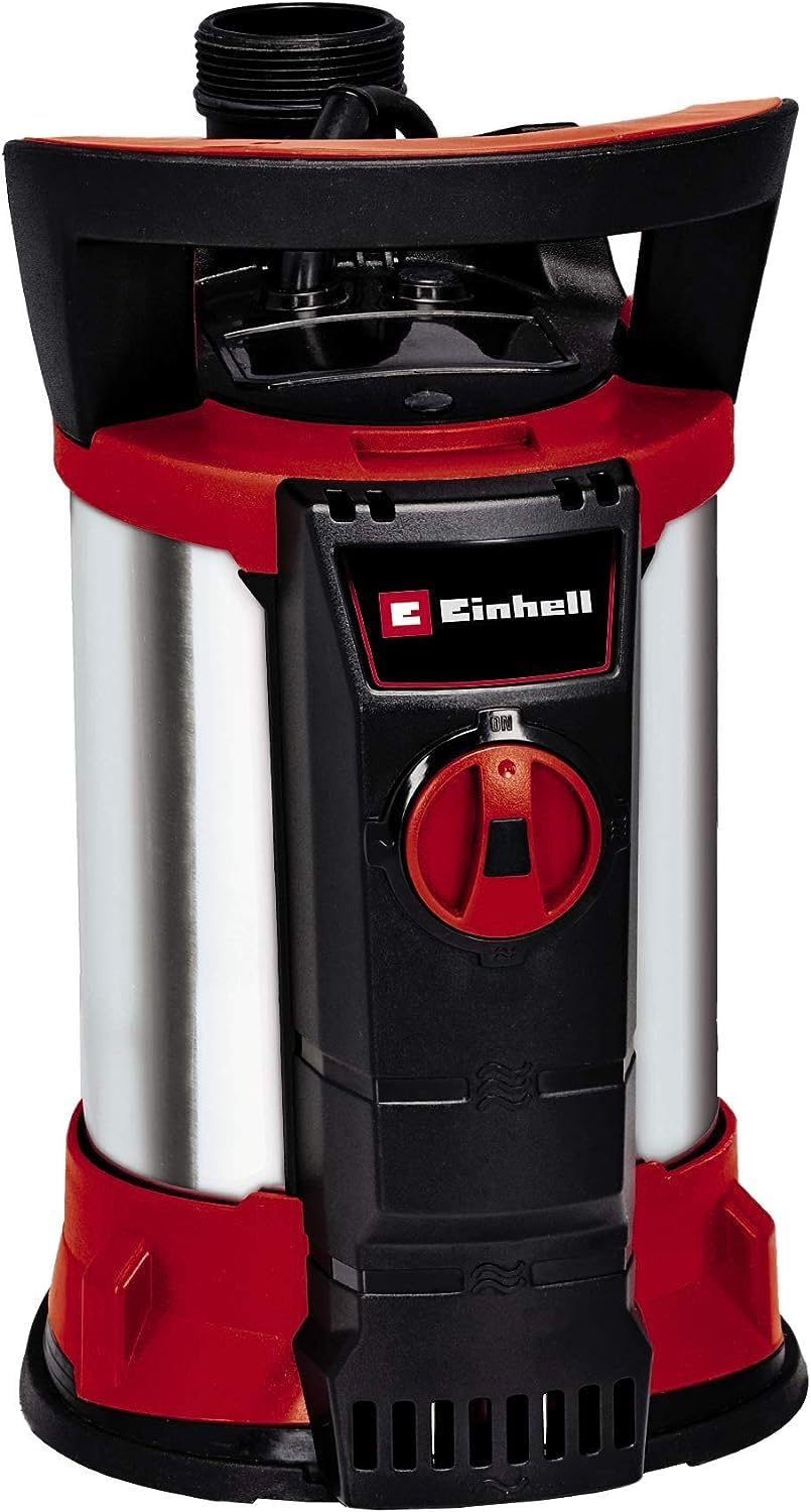 Einhell Klarwasserpumpe GE-SP 4390 N-A LL ECO - Flachabsaugung Aquasensor, rot-schwarze Tauchpumpe. Pumpt Klarwasser flachabsaugend mit Aquasensor.