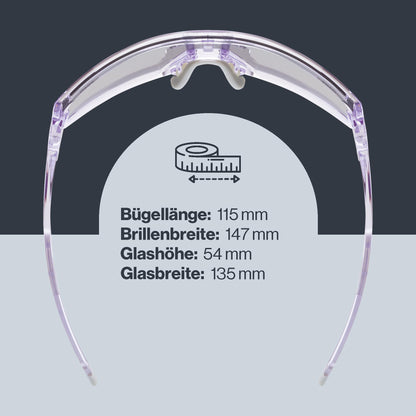 uvex skyryse Sportbrille, transparent purple/lavender mirror