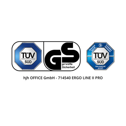 hjh OFFICE Ergo LINE II PRO Ergonomischer Bürostuhl Stoff Schwarz