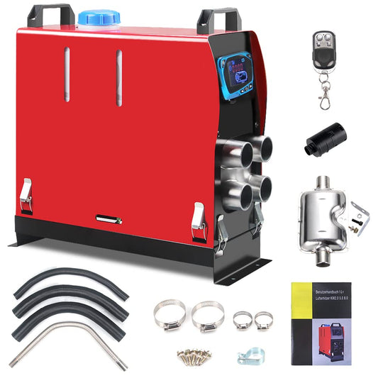 Anbull Diesel Standheizung 8kW 12V – Luftheizung für Auto LKW Boot, rechteckig, dunkelgrau. Heizt Fahrzeuginnenräume mit Warmluft.