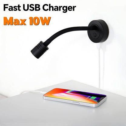 Obeaming LED Leselampe 12V-24V dimmbar, Wandlampe mit USB, 2 Stück