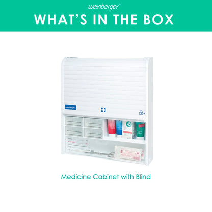 Weinberger Medizinschrank Jalousie - Weiss, abschliessbar
