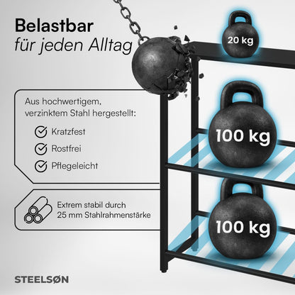 STEELSØN Macondo Getränkekistenregal für 6 Kisten, schwarz