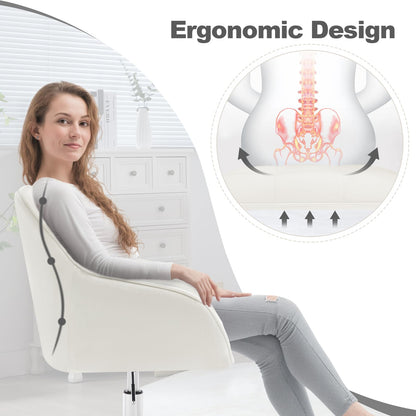 WOLTU Homeoffice Drehstuhl BS145cm - Samt Cremeweiss