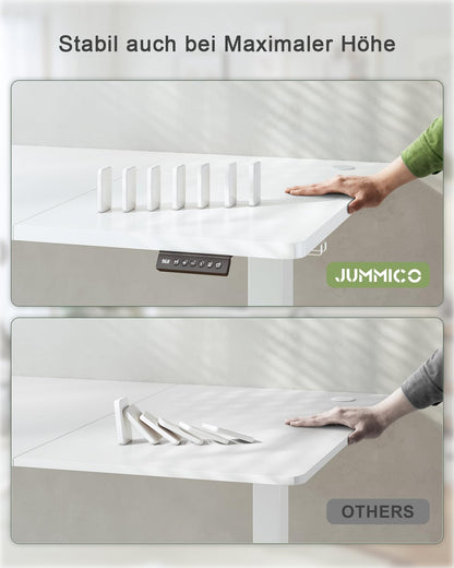 JUMMICO Elektrischer Steh-Sitz Tisch - 120x60cm, Weiss, USB