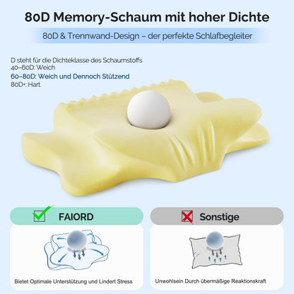 FAIORD Nackenkissen Memory Foam, ergonomisches Kopfkissen