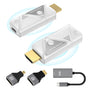 HDMI Wireless Extender Sender Empfänger – 2.4G/5G Dualband: Schwarzes Set zur kabellosen HDMI-Funkübertragung von Video-/Audiosignalen an Displays.