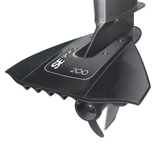 SE Sport 200 Hydrofoil Stabilisator für Aussenborder – Schwarz, flügelförmig. Reduziert Buglift und verbessert Gleitfahrt für Aussenborder.
