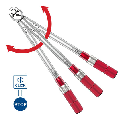 VANPO Drehmomentschlüssel 1/2 Zoll, 20-220 Nm, 8-teiliges Set