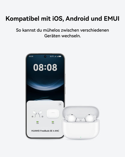 HUAWEI FreeBuds SE 4 ANC, kabellose In-Ear-Kopfhörer, Weiss