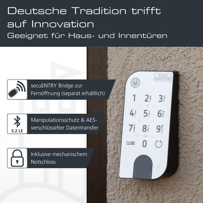 BURG-WÄCHTER ENTRYeasy 7601 PIN Türschloss mit Keypad - Schwarz