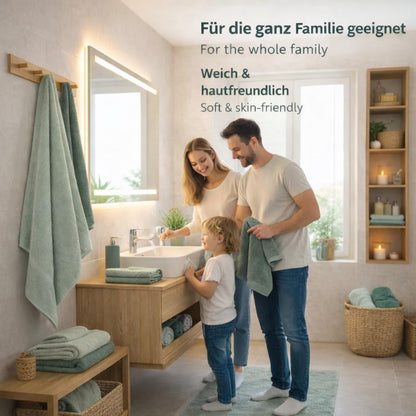 Betz Handtuch-Set 12-teilig, 100% Baumwolle, heugrün/tannengrün