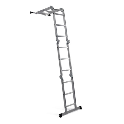 hjh OFFICE 801202 SOLID W3 Mehrzweckleiter - 12 Stufen, Silber