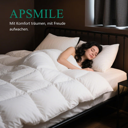 APSMILE Daunendecke Ganzjahr 200x200 – Gänsedaunen Baumwolle